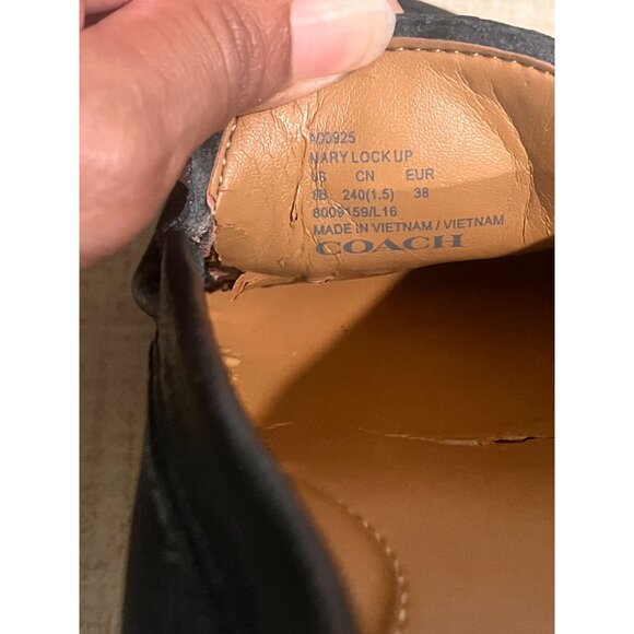 Coach Mary Lock Up Black Slip On Loafers Sz 8.5 - Picture 5 of 9